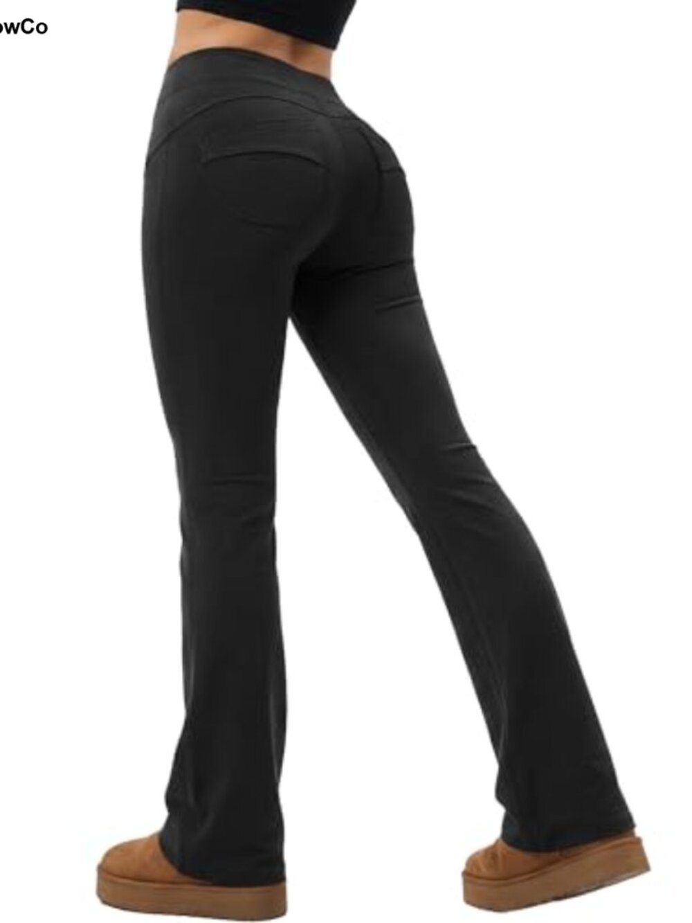 High Waisted Flared Bootcut Yoga Pants 30 Inseam Ribbed Stretchy